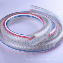 Manguera de descarga reforzada con alambre de acero espiral de PVC de 1-1 / 2 pulg.